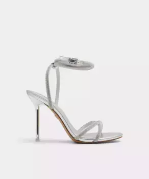 Женские босоножки на каблуке с круглым носком Aldo, серебрянный
