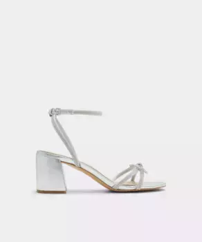 Женские босоножки на каблуке с круглым носком Aldo, серебряный