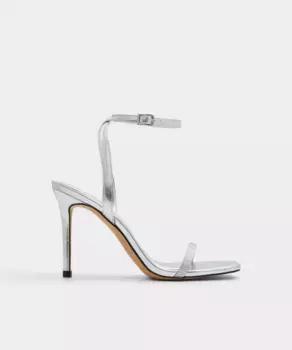 Женские босоножки на каблуке с квадратным носком Aldo, серебряный