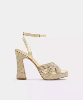 Женские босоножки на каблуке с квадратным носком Aldo, золотой