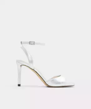 Женские босоножки на каблуке с квадратным носком Aldo, серебрянный