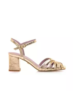 Женские босоножки на каблуке с микроремешками Mariamare, золотой