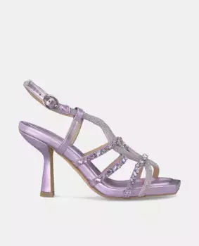Женские босоножки на каблуке с отделкой стразами Alma en Pena, сиреневый