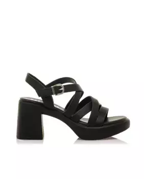 Женские босоножки на каблуке с перекрещивающимися ремешками Mustang, черный