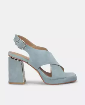 Женские босоножки на каблуке с перекрещивающимися ремешками и застежкой на пряжку Alma en Pena, синий