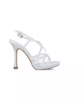 Женские босоножки на каблуке с переплетенными ремешками и регулируемым ремешком на щиколотке Menbur, белый