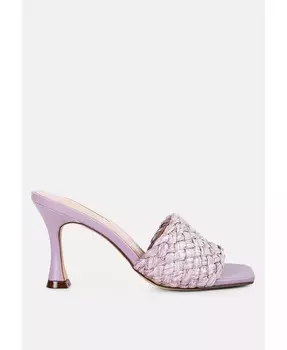 Женские босоножки на каблуке с плетеным ремешком NY Tour London Rag, фиолетовый