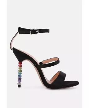 Женские босоножки на каблуке с ремешком на щиколотке London Rag, черный