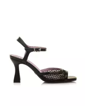 Женские босоножки на каблуке с сетчатой деталью Mariamare, чёрный