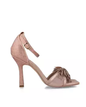 Женские босоножки на каблуке с широким ремешком и кисточками Menbur, цвет Maquillaje