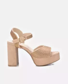 Женские босоножки на каблуке с застежкой на пряжке Xti, золотой