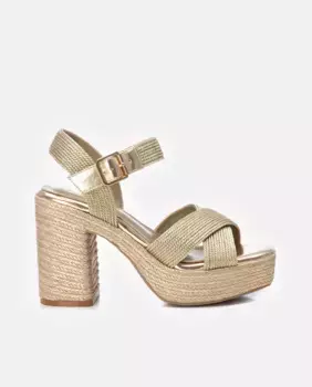 Женские босоножки на каблуке с застежкой на пряжке Xti, золотой