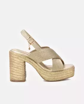 Женские босоножки на каблуке с застежкой на пряжке Xti, золотой