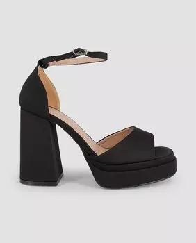 Женские босоножки на каблуке с застежкой-пряжкой черного цвета Blogger, черный