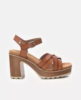 Женские босоножки на каблуке с застежкой-пряжкой Refresh, коричневый