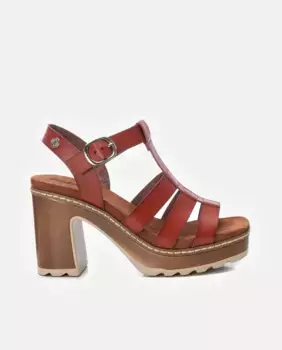 Женские босоножки на каблуке с застежкой-пряжкой Refresh, коричневый