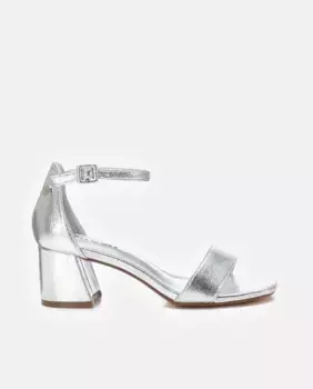 Женские босоножки на каблуке с застежкой-пряжкой Refresh, серебряный