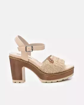 Женские босоножки на каблуке с застежкой-пряжкой Refresh, бежевый