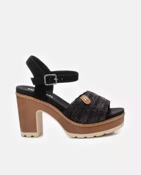 Женские босоножки на каблуке с застежкой-пряжкой Refresh, черный