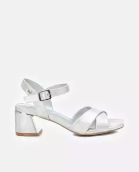 Женские босоножки на каблуке с застежкой-пряжкой Xti, серебряный