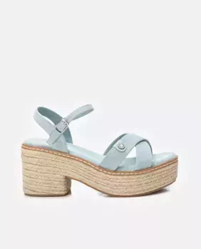 Женские босоножки на каблуке с застежкой-пряжкой Refresh, светло-голубой
