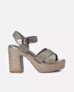 Женские босоножки на каблуке с застежкой-пряжкой Xti, серый