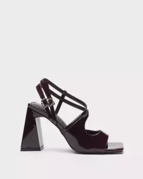 Женские босоножки на каблуке с застежкой-ремешком на пятке Mim, бордовый