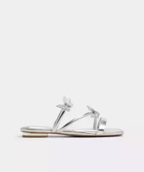Женские босоножки на квадратном носке на каблуке Aldo, серебряный