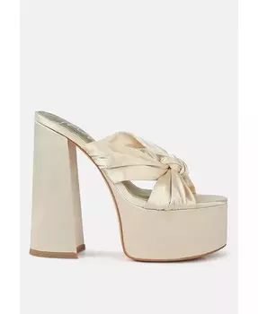 Женские босоножки на массивном каблуке с завязками и завязками London Rag, бежевый