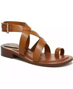 Женские босоножки на наборном каблуке с ремешком на щиколотке Ina Toe Loop Franco Sarto, бежевый