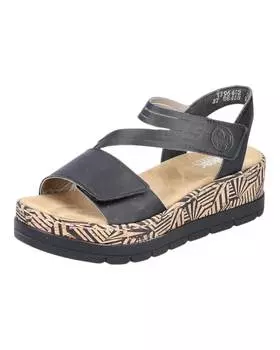 Женские босоножки на платформе черного цвета RIEKER