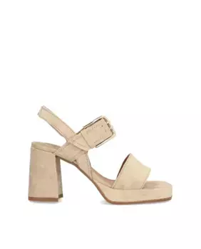 Женские босоножки на платформе из кожи детского шелка с нескользящей подошвой и застежкой-пряжкой Alpe, цвет Natural