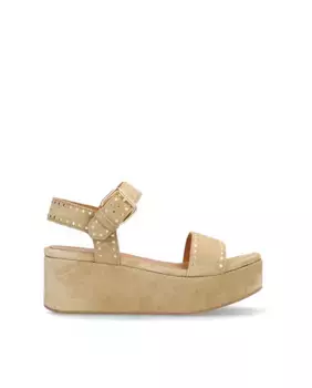 Женские босоножки на платформе из кожи детского шелка с нескользящей подошвой и застежкой-пряжкой Alpe, зеленый