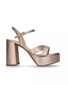 Женские босоножки на платформе из кожи наппа телесного цвета с эффектом металлик Mascar, бордовый