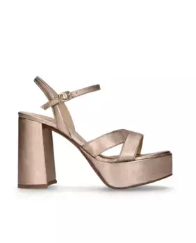 Женские босоножки на платформе из наппы цвета металлик Mascar, бордовый