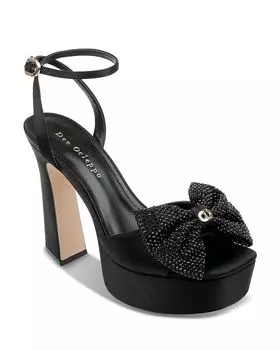 Женские босоножки на платформе Maui с квадратным носком и стразами и бантом Dee Ocleppo, цвет Black