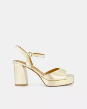 Женские босоножки на платформе на каблуке из рафии Latouche, цвет 390 Oro