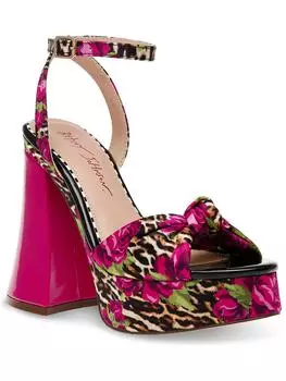 Женские босоножки на платформе с атласным цветочным принтом Brylie Betsey Johnson, цвет leopard floral