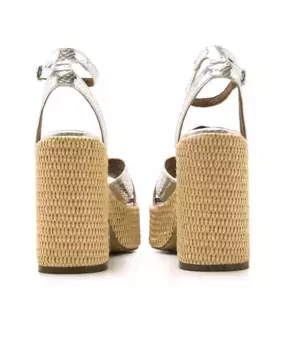 Женские босоножки на платформе с кокосовым принтом Mariamare, серебряный