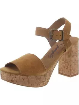 Женские босоножки на платформе с открытым носком и без шнурков BROOKE PLATFORM Free People, цвет tan