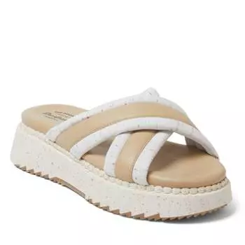 Женские босоножки на платформе с перекрестными ремешками Dearfoams Daisy, кремовый