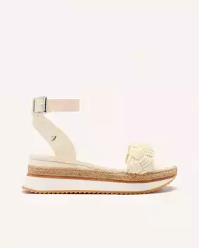 Женские босоножки на платформе с плетением и платформой из рафии Gioseppo, цвет Nude