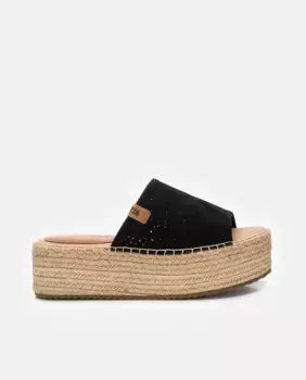 Женские босоножки на платформе с широким верхом, связанным крючком Refresh, черный