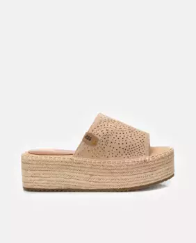 Женские босоножки на платформе с широким верхом, связанным крючком Refresh, бежевый