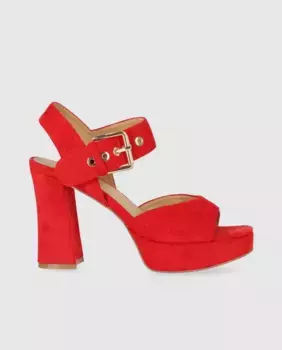 Женские босоножки на платформе с застежкой-пряжкой и круглым носком Chika10, красный