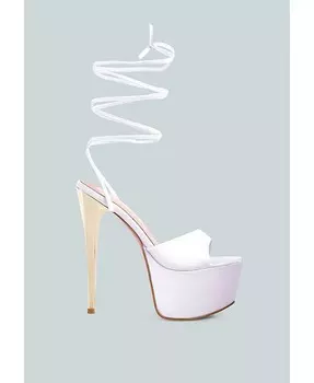 Женские босоножки на платформе со шнуровкой на каблуке «Маракуйя» London Rag, белый