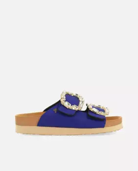 Женские босоножки на платформе в биостиле с декором из драгоценных камней Gioseppo, синий