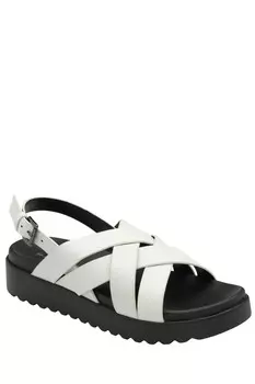 Женские босоножки на плоской платформе с перекрестными ремешками Dunlop, белый