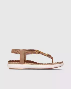 Женские босоножки на плоской подошве с эластичной застежкой и круглым носком Chika10, цвет Marrn claro