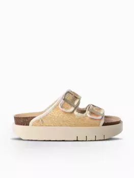 Женские босоножки на плоской подошве с анатомической подошвой Genuins, цвет Natural